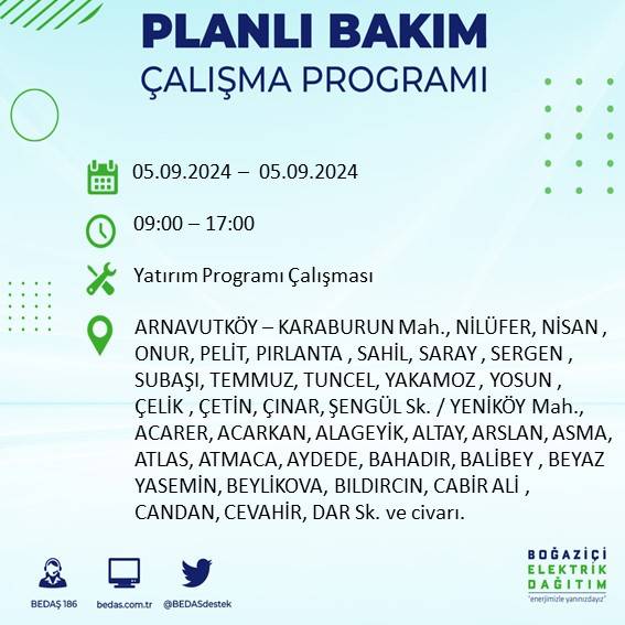 İstanbul'da elektrik kesintisi olan ilçeler açıklandı 38