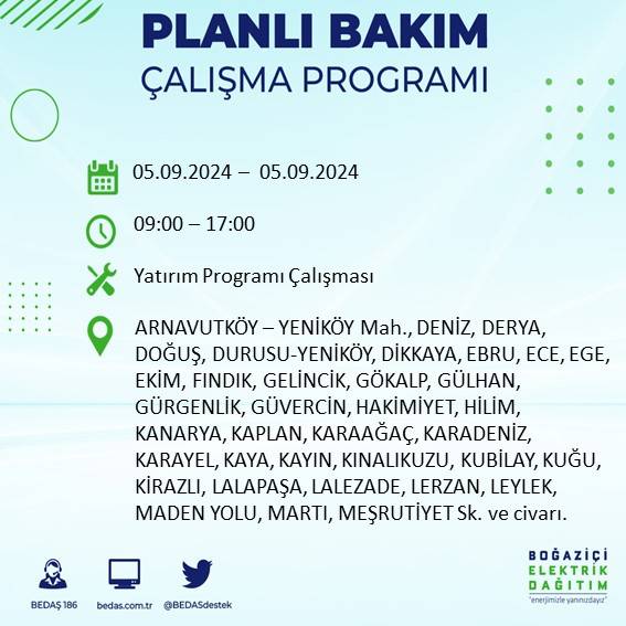 İstanbul'da elektrik kesintisi olan ilçeler açıklandı 36