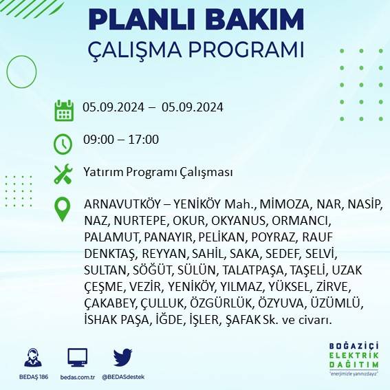 İstanbul'da elektrik kesintisi olan ilçeler açıklandı 34