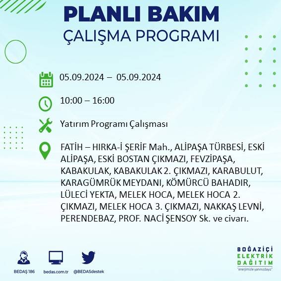 İstanbul'da elektrik kesintisi olan ilçeler açıklandı 13