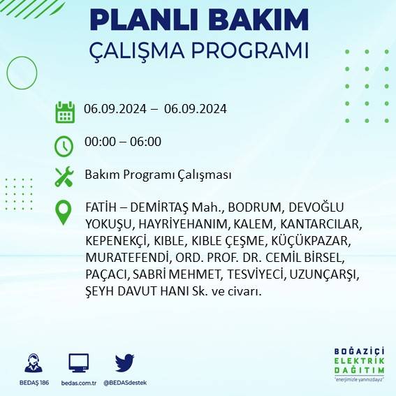 BEDAŞ, İstanbul'da 6 Ağustos'ta elektrik kesintisi yaşanacak ilçeleri açıkladı 10