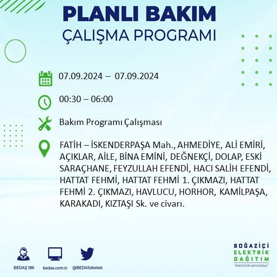 BEDAŞ, İstanbul'da yarın elektriklerin kesileceği ilçeleri duyurdu 15