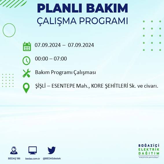 BEDAŞ, İstanbul'da yarın elektriklerin kesileceği ilçeleri duyurdu 26