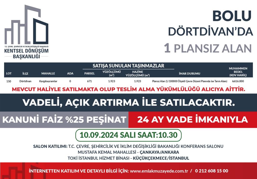 Yüzde 25 peşin, 24 ay vadeyle 53 ilde 747 arsa satışta: Hangi ilde kaç arsa satılıyor? İşte il il bütün detaylar... 50