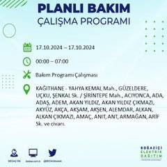 İstanbul'da 17 Ekim'de elektrik kesintisi: Etkilenecek ilçeler ve mahalleler açıklandı 38