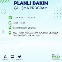 İstanbul'da 17 Ekim'de elektrik kesintisi: Etkilenecek ilçeler ve mahalleler açıklandı 48