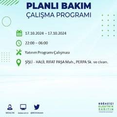 İstanbul'da 17 Ekim'de elektrik kesintisi: Etkilenecek ilçeler ve mahalleler açıklandı 50