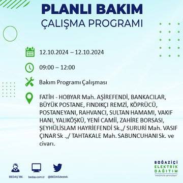 BEDAŞ'tan açıklama: İstanbul'da 12 Ekim'de elektrik kesintisi yaşanacak, hangi ilçeler etkilenecek? 50