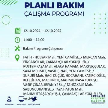 BEDAŞ'tan açıklama: İstanbul'da 12 Ekim'de elektrik kesintisi yaşanacak, hangi ilçeler etkilenecek? 48