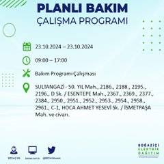 BEDAŞ'tan uyarı: 23 Ekim Çarşamba günü İstanbul'da elektrik kesintileri olacak ilçeler... 83