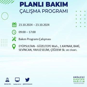 BEDAŞ'tan uyarı: 23 Ekim Çarşamba günü İstanbul'da elektrik kesintileri olacak ilçeler... 59