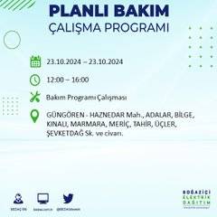 BEDAŞ'tan uyarı: 23 Ekim Çarşamba günü İstanbul'da elektrik kesintileri olacak ilçeler... 69