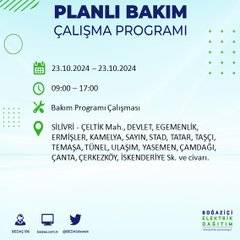 BEDAŞ'tan uyarı: 23 Ekim Çarşamba günü İstanbul'da elektrik kesintileri olacak ilçeler... 79