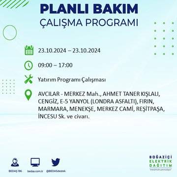 BEDAŞ'tan uyarı: 23 Ekim Çarşamba günü İstanbul'da elektrik kesintileri olacak ilçeler... 5