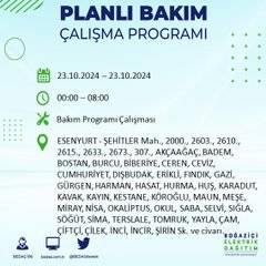 BEDAŞ'tan uyarı: 23 Ekim Çarşamba günü İstanbul'da elektrik kesintileri olacak ilçeler... 46