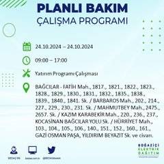 24 Ekim Perşembe günü İstanbul'da elektrik kesintisi yaşanacak ilçeler... 7