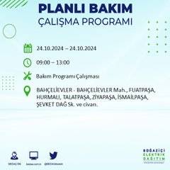 24 Ekim Perşembe günü İstanbul'da elektrik kesintisi yaşanacak ilçeler... 18