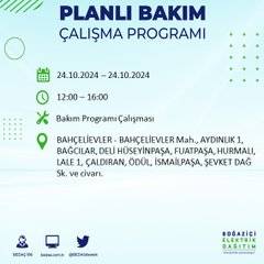 24 Ekim Perşembe günü İstanbul'da elektrik kesintisi yaşanacak ilçeler... 20