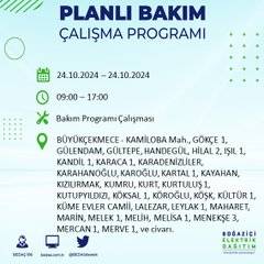 24 Ekim Perşembe günü İstanbul'da elektrik kesintisi yaşanacak ilçeler... 30