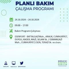 24 Ekim Perşembe günü İstanbul'da elektrik kesintisi yaşanacak ilçeler... 37