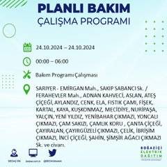 24 Ekim Perşembe günü İstanbul'da elektrik kesintisi yaşanacak ilçeler... 65