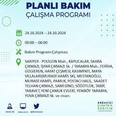 24 Ekim Perşembe günü İstanbul'da elektrik kesintisi yaşanacak ilçeler... 68