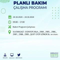 24 Ekim Perşembe günü İstanbul'da elektrik kesintisi yaşanacak ilçeler... 76