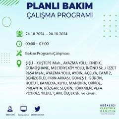 24 Ekim Perşembe günü İstanbul'da elektrik kesintisi yaşanacak ilçeler... 78