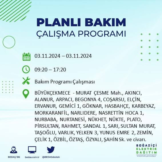 BEDAŞ mahalle mahalle uyardı: Yarın İstanbul'da o ilçelerde elektrik kesintisi uygulanacak 2