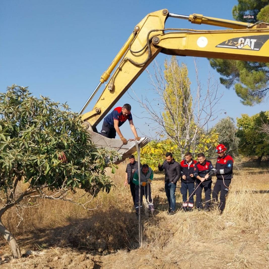 İzmir'de su kuyusuna düşen yılkı atı kurtarıldı 1