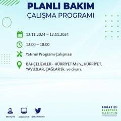 BEDAŞ, 12 Kasım’da İstanbul’da elektrik kesintisi olacak bölgeleri açıkladı 62