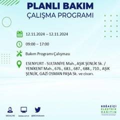 BEDAŞ, 12 Kasım’da İstanbul’da elektrik kesintisi olacak bölgeleri açıkladı 41