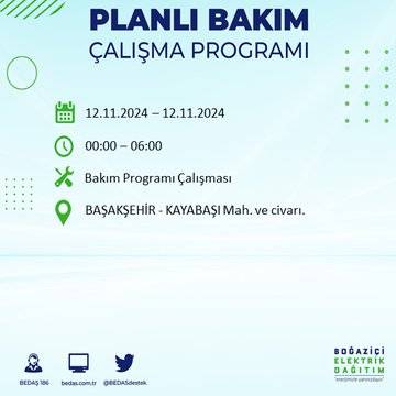 BEDAŞ, 12 Kasım’da İstanbul’da elektrik kesintisi olacak bölgeleri açıkladı 60