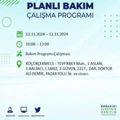 BEDAŞ, 12 Kasım’da İstanbul’da elektrik kesintisi olacak bölgeleri açıkladı 20