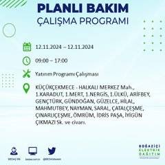 BEDAŞ, 12 Kasım’da İstanbul’da elektrik kesintisi olacak bölgeleri açıkladı 22