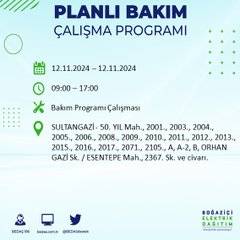 BEDAŞ, 12 Kasım’da İstanbul’da elektrik kesintisi olacak bölgeleri açıkladı 5