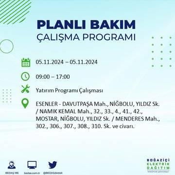 BEDAŞ'tan İstanbul'da elektrik kesintisi duyurusu 25