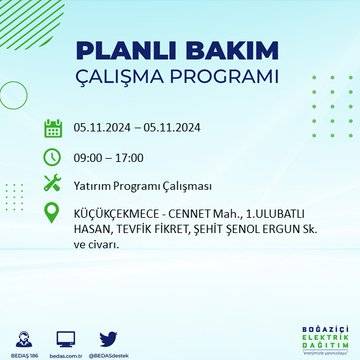 BEDAŞ'tan İstanbul'da elektrik kesintisi duyurusu 38