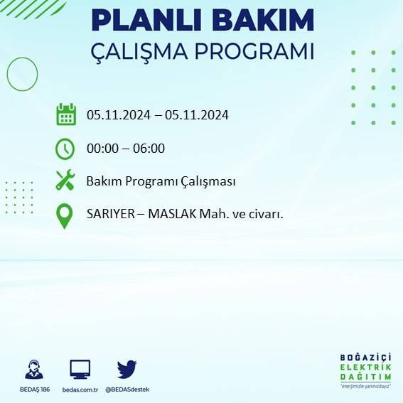 BEDAŞ'tan İstanbul'da elektrik kesintisi duyurusu 46