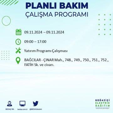 İstanbul'da elektrik kesintisi uyarısı: 9 Kasım’da hangi ilçelerde elektrik kesilecek? 30