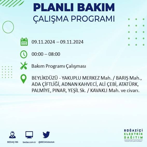 İstanbul'da elektrik kesintisi uyarısı: 9 Kasım’da hangi ilçelerde elektrik kesilecek? 29