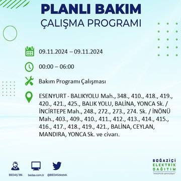 İstanbul'da elektrik kesintisi uyarısı: 9 Kasım’da hangi ilçelerde elektrik kesilecek? 22