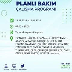 BEDAŞ, 14 Kasım’da İstanbul'da elektrik kesintisi yapılacak bölgeleri açıkladı 25