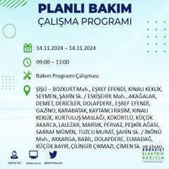 BEDAŞ, 14 Kasım’da İstanbul'da elektrik kesintisi yapılacak bölgeleri açıkladı 8