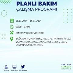 BEDAŞ paylaştı: İstanbul'da 15 Kasım'da elektrik kesintisi yaşanacak ilçeler 47