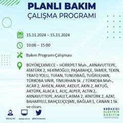 BEDAŞ paylaştı: İstanbul'da 15 Kasım'da elektrik kesintisi yaşanacak ilçeler 31