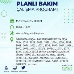 BEDAŞ paylaştı: İstanbul'da 15 Kasım'da elektrik kesintisi yaşanacak ilçeler 16