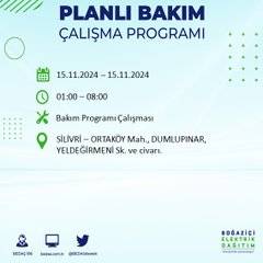 BEDAŞ paylaştı: İstanbul'da 15 Kasım'da elektrik kesintisi yaşanacak ilçeler 9