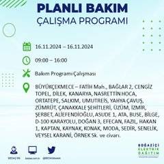 İstanbul'da elektrik kesintisi uyarısı: BEDAŞ 16 Kasım'da hangi ilçelerde kesinti olacağını açıkladı 33