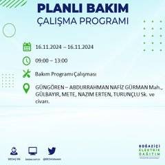 İstanbul'da elektrik kesintisi uyarısı: BEDAŞ 16 Kasım'da hangi ilçelerde kesinti olacağını açıkladı 14